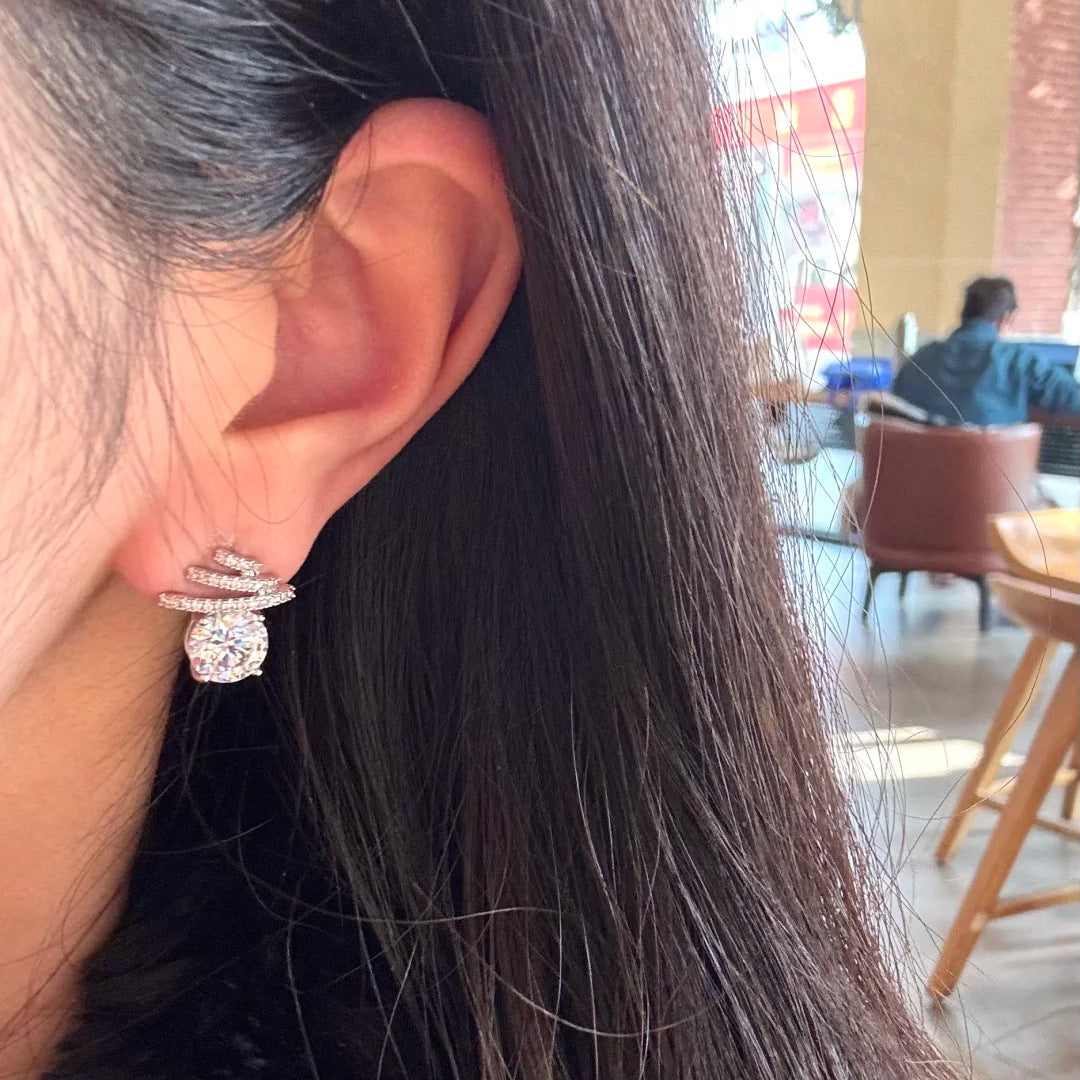 Boucles d'oreilles Luxus serties de pierres de zircone de 2 carats