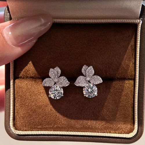 Boucles d'oreilles Luxus serties de pierres de zircone de 2 carats