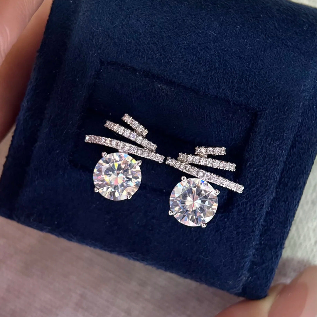 Boucles d'oreilles Luxus serties de pierres de zircone de 2 carats
